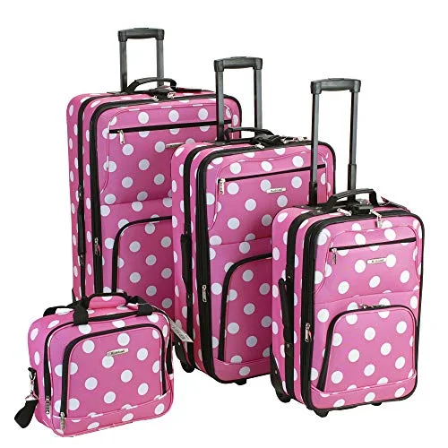 Travel garment hangers that are foldable for easy packingRockland Luggage Dots 4 Piece Luggage Set, Pink Dots, One Size Travel garment hangers that are foldable for easy packingRockland Luggage Dots 4 Piece Luggage Set, Pink Dots, One Size