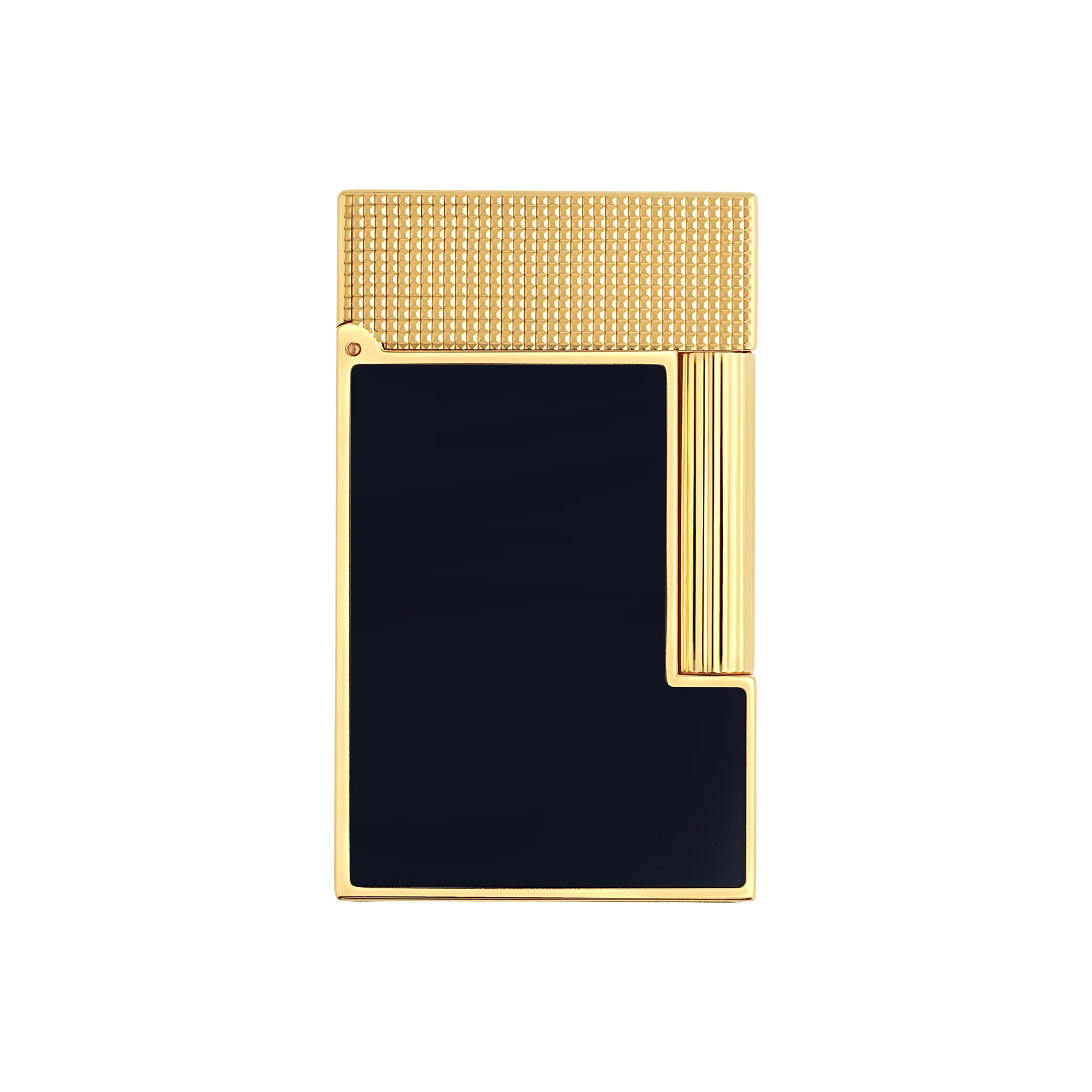 S.T. Dupont Lighter Ligne 2 Blue Lacquer Yellow Gold Trim