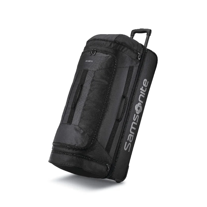 Charging station travel adapters with multiple USB ports for powering devices on the goSamsonite Andante 2 - 32" Wheeled Duffel