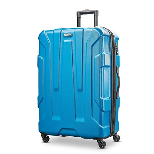 Leather luggage handles for a comfortable and stylish gripSamsonite Centric Hardside 28" Luggage, Caribbean Blue