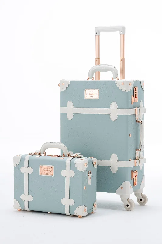 Portable shoe bags to keep footwear separate in suitcasesSarahFace 2 Pieces Luggage Set - Embossed Blue Portable shoe bags to keep footwear separate in suitcasesSarahFace 2 Pieces Luggage Set - Embossed Blue
