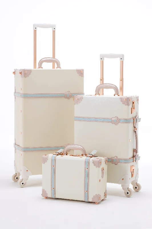 Waterproof luggage covers for protection against rain on outdoor tripsSarahFace 3 Pieces Luggage Sets - Cream White's Waterproof luggage covers for protection against rain on outdoor tripsSarahFace 3 Pieces Luggage Sets - Cream White's