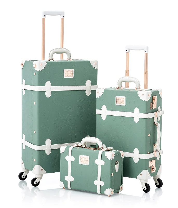 Magnetic luggage labels that can be easily changed or removedWildFloral 3 Pieces Luggage Set - Embossed Mint's Magnetic luggage labels that can be easily changed or removedWildFloral 3 Pieces Luggage Set - Embossed Mint's