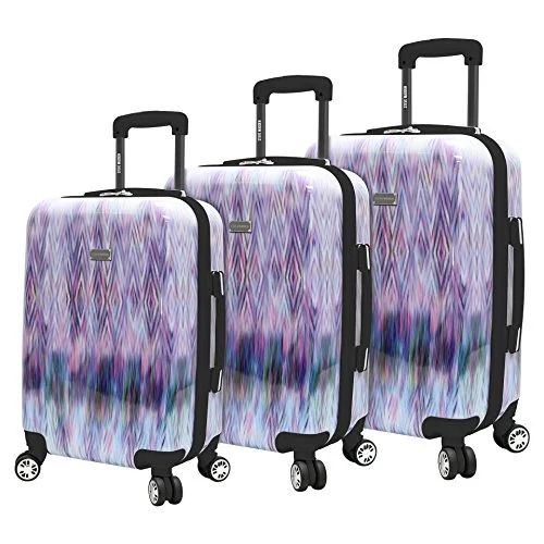 Lightweight luggage tags with personalized names and contact info for easy identificationSteve Madden 3 Piece Luggage With Spinner Wheels (Diamond)