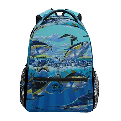 Stylish Tuna Yellowfin Fish Backpack- Lightweight School College Travel Bags, ChunBB 16" x 11.5" x 8" Stylish Tuna Yellowfin Fish Backpack- Lightweight School College Travel Bags, ChunBB 16" x 11.5" x 8"