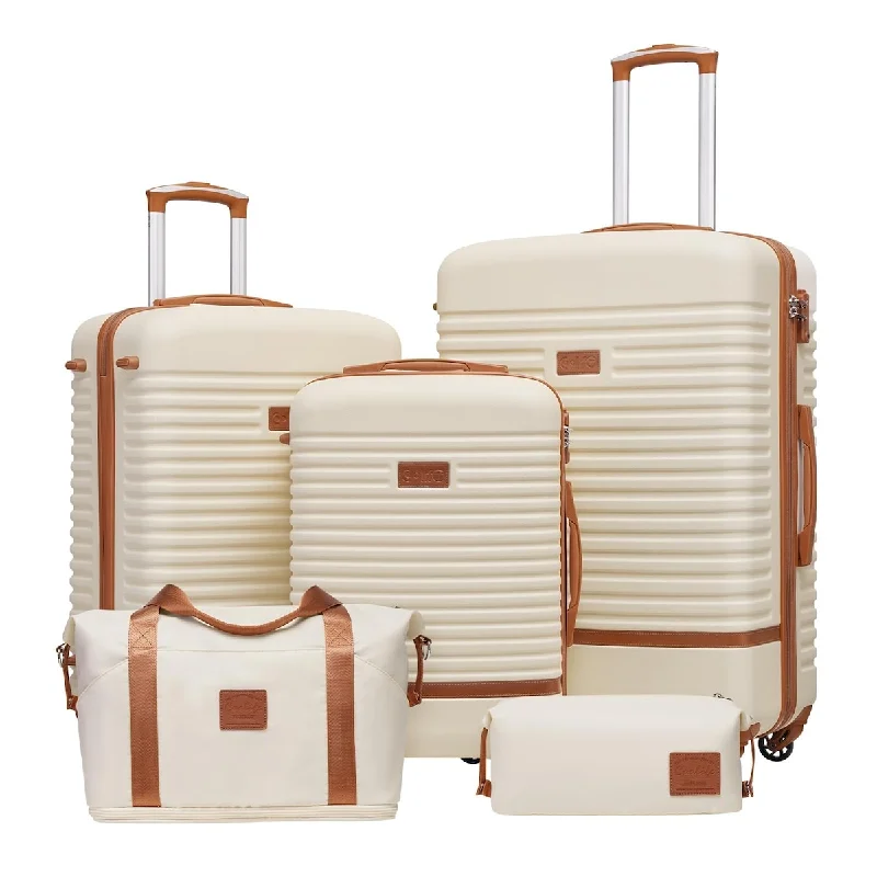 Suitcase Set 3 Piece Luggage Set Carry On Travel Luggage TSA Lock Spinner Wheels Hardshell Lightweight Luggage Set(5 piece set) Suitcase Set 3 Piece Luggage Set Carry On Travel Luggage TSA Lock Spinner Wheels Hardshell Lightweight Luggage Set(5 piece set)