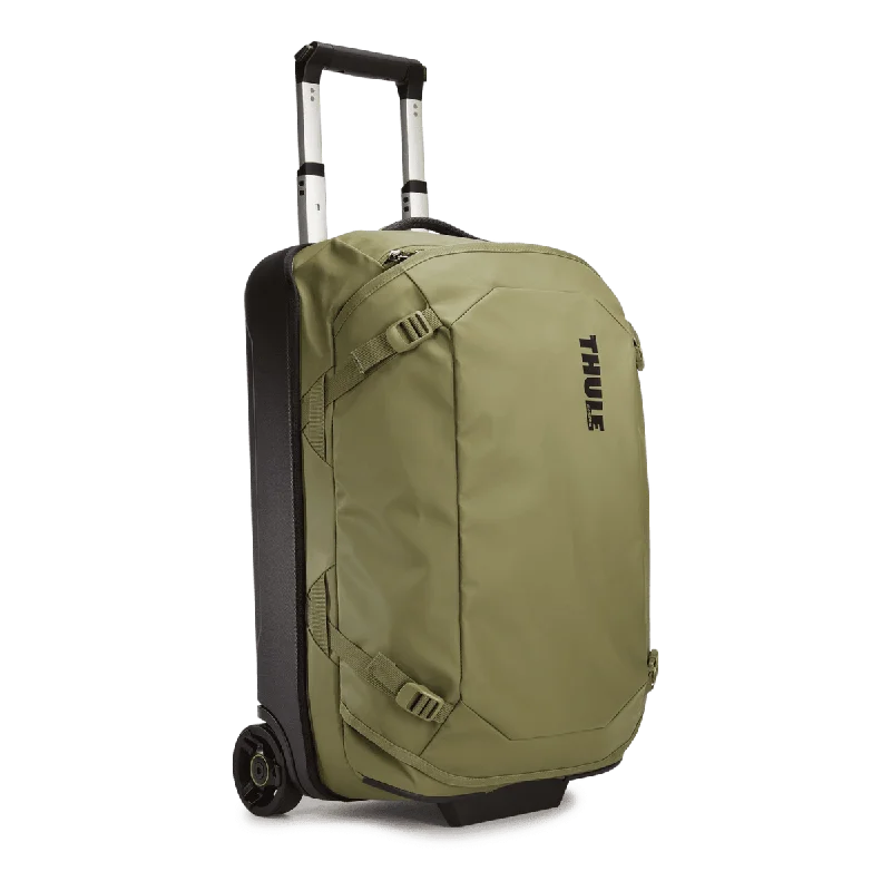 Charging station travel adapters with multiple USB ports for powering devices on the goThule Chasm Carry On Wheeled Duffel Bag 40L