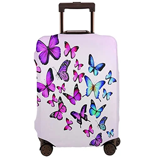 Travel Luggage Cover,Mariposa Rosa,Washable Elastic Durable , With Concealed Zipper Suitcase Protector Fits For 25-28 Inch -L. Travel Luggage Cover,Mariposa Rosa,Washable Elastic Durable , With Concealed Zipper Suitcase Protector Fits For 25-28 Inch -L.