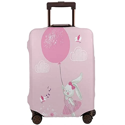 Travel Luggage Cover,Rabbit Girl With Balloon,Washable Elastic Durable , With Concealed Zipper Suitcase Protector Fits For 22-24 Inch -M. Travel Luggage Cover,Rabbit Girl With Balloon,Washable Elastic Durable , With Concealed Zipper Suitcase Protector Fits For 22-24 Inch -M.