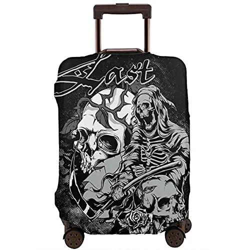 Travel Luggage Cover,Reaper Of Death Skull Flower And Reaper Of De,Washable Elastic Durable , With Concealed Zipper Suitcase Protector Fits For 18-21 Inch -S. Travel Luggage Cover,Reaper Of Death Skull Flower And Reaper Of De,Washable Elastic Durable , With Concealed Zipper Suitcase Protector Fits For 18-21 Inch -S.