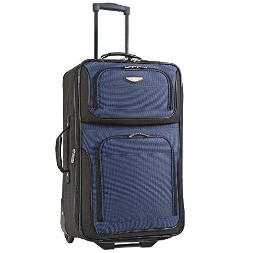 Travel backpack rain covers made of durable nylon materialTravelers Choice Travel Select Amsterdam 25-Inch Expandable Rolling Upright, Navy
