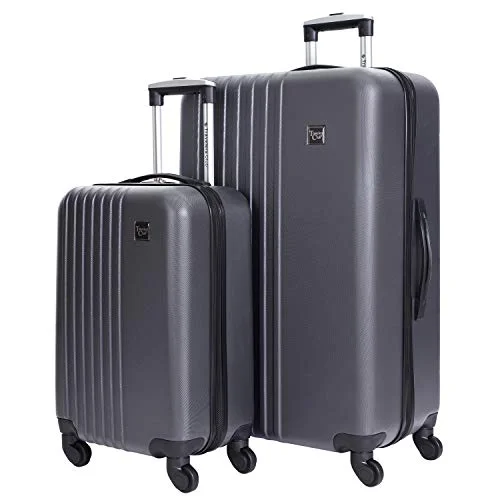 Portable shoe bags to keep footwear separate in suitcasesTravelers Club Cosmo Hardside Spinner Luggage, Charcoal Grey, 2-Piece Set (20/28)