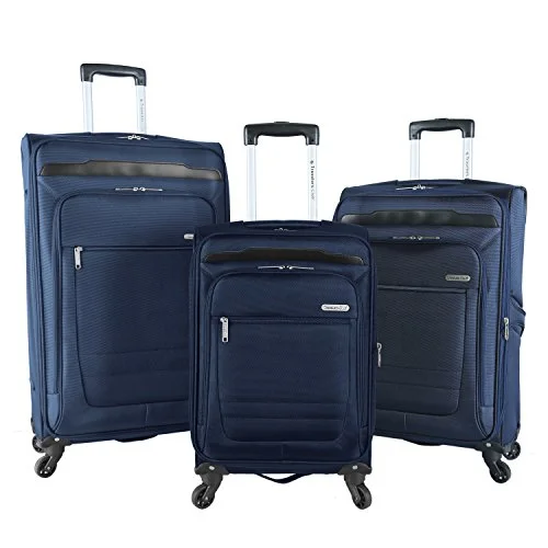 Luggage trolley organizers to hold small items like keys and phonesTravelers Club Luggage 3 Piece Top Durable Expandable Spinner Luggage Set, Blue Luggage trolley organizers to hold small items like keys and phonesTravelers Club Luggage 3 Piece Top Durable Expandable Spinner Luggage Set, Blue