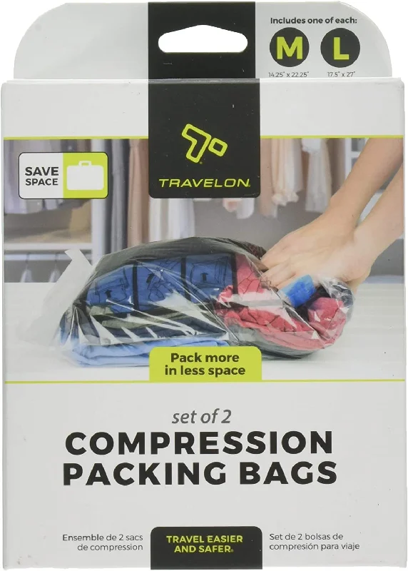 Lightweight luggage tags with personalized names and contact info for easy identificationTravelon Compression Bag 04250