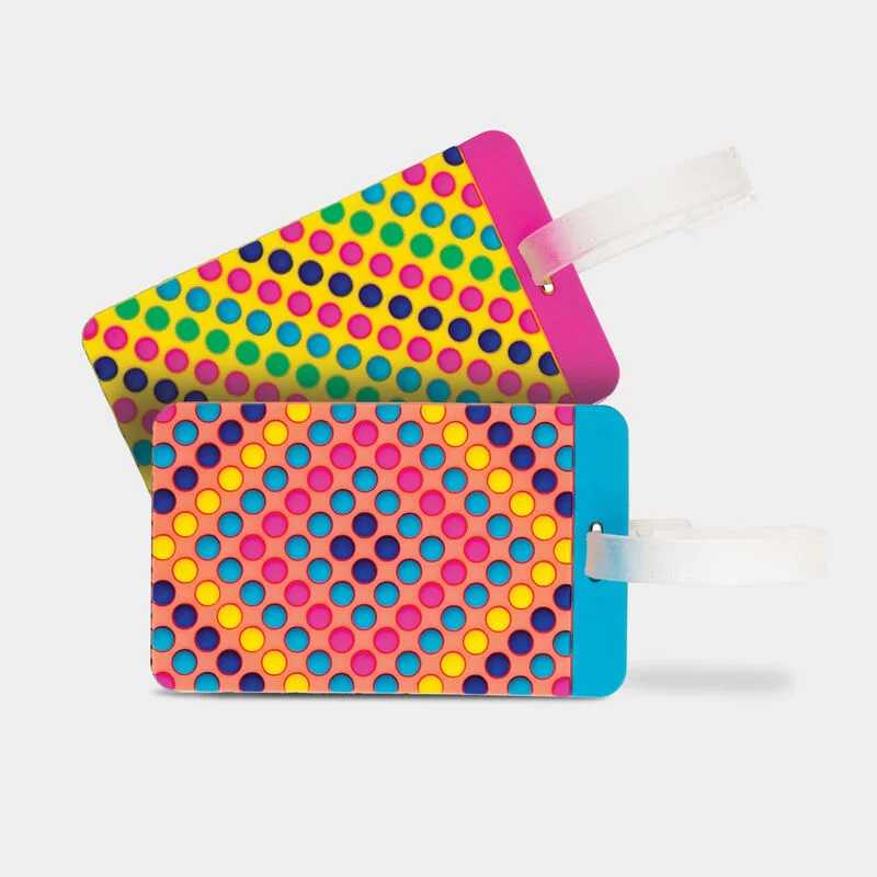 Travel garment hangers that are foldable for easy packingTravelon Dots Design Luggage Tag 12657