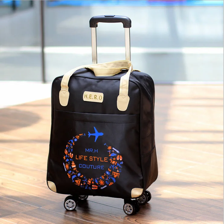 Black universal wheel single trolley bag