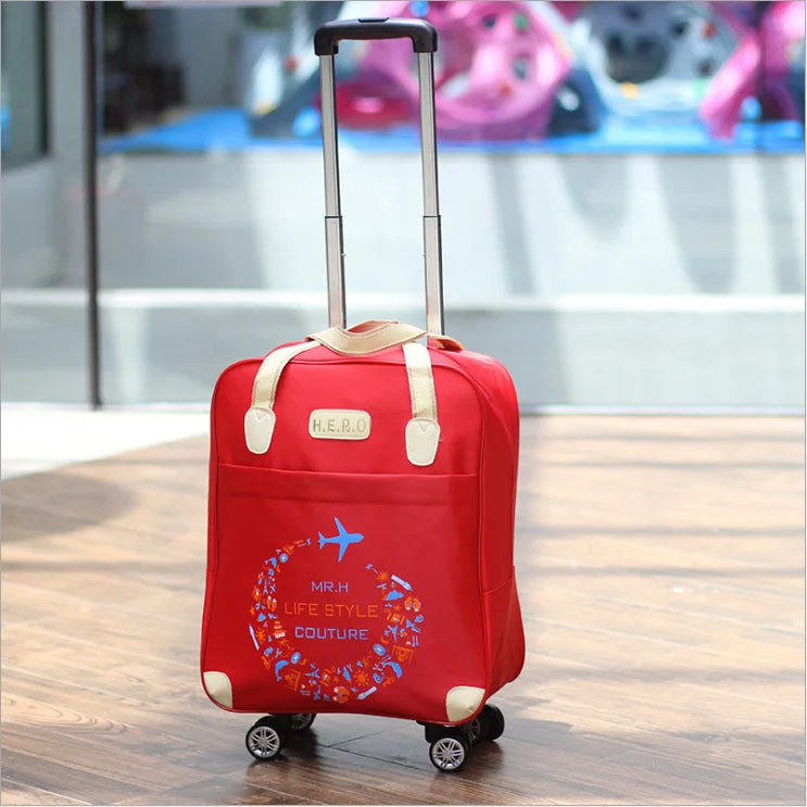 Big red universal wheel single trolley bag