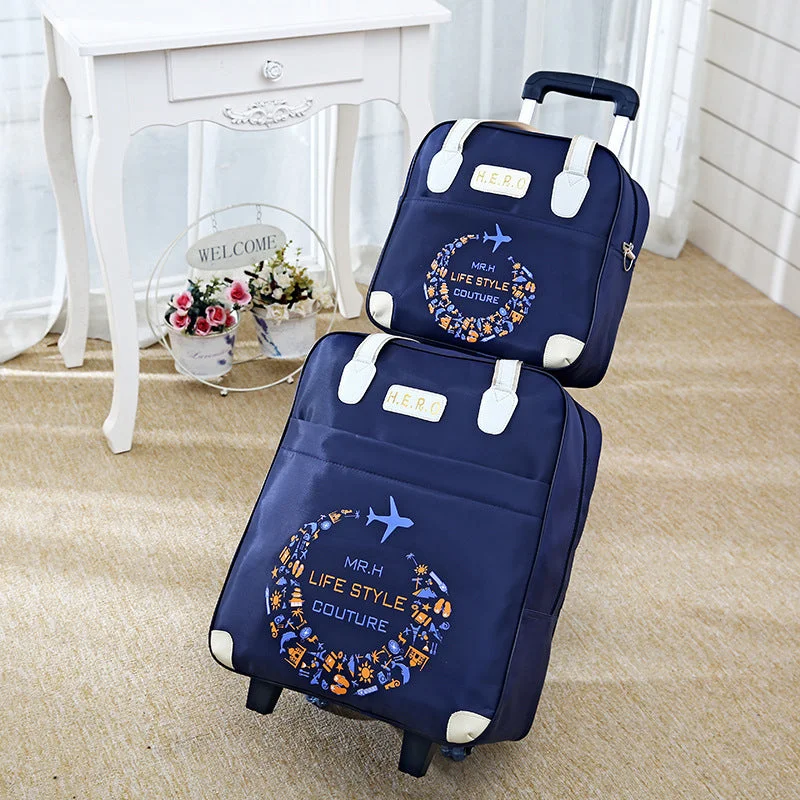 Dark blue round the world flight suit one-way wheel