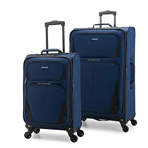 Travel backpack rain covers made of durable nylon materialU.S. Traveler Aviron Bay Expandable Softside Luggage with Spinner Wheels, Navy, 2-Piece Set