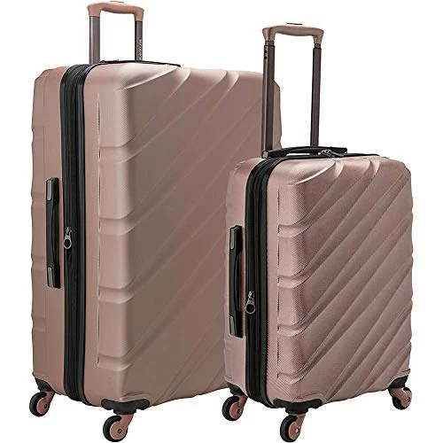 Expandable packing cubes sets in various sizes for organized suitcase packingU.S. Traveler Gilmore 2-Piece Expandable Hardside Luggage Set with Push-Button Handle, Rose, Gold