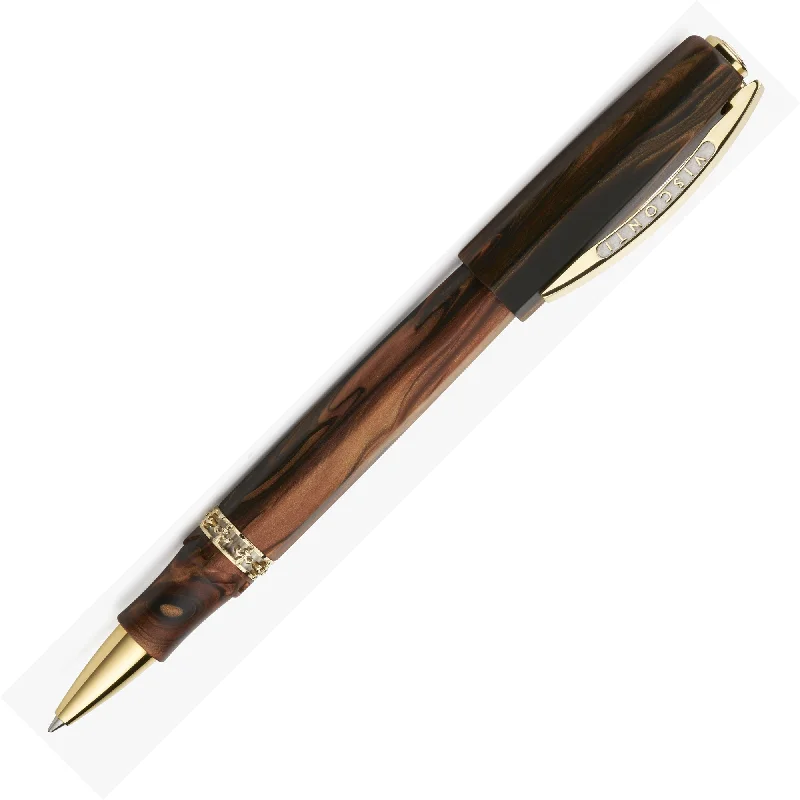 Visconti Medici Briarwood with Yellow Gold Plated Rollerball Pen