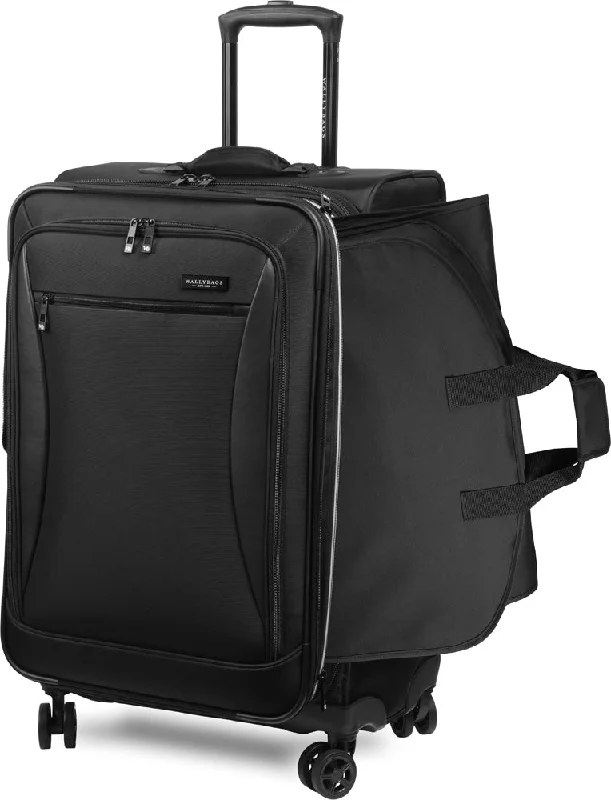 Leather luggage handles for a comfortable and stylish gripWallyBags Solutions 25 Expandable Spinner with Removable Garment Bag Leather luggage handles for a comfortable and stylish gripWallyBags Solutions 25 Expandable Spinner with Removable Garment Bag
