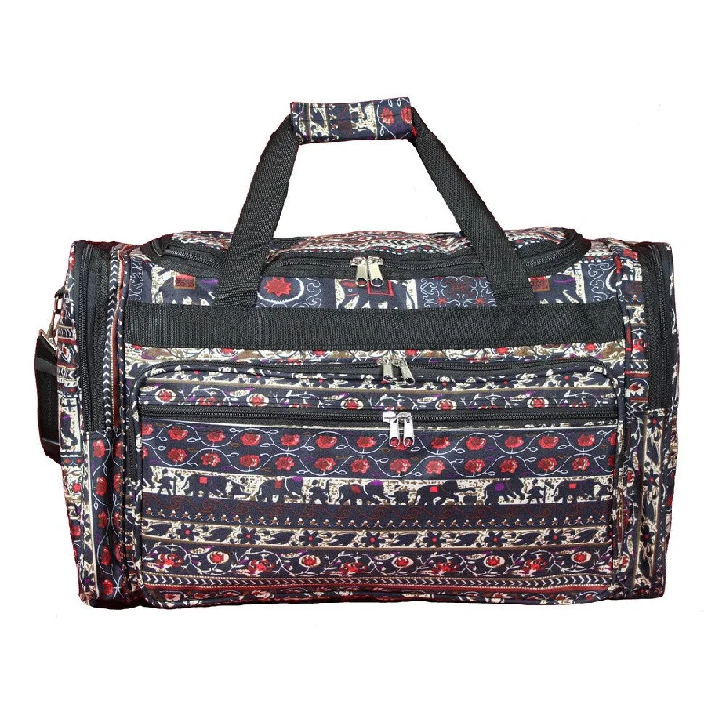 Leather luggage handles for a comfortable and stylish gripWorld Traveler Elephant 22-inch Lightweight Duffle Bag