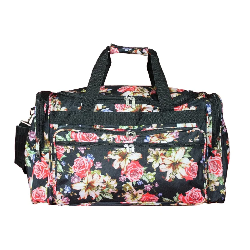 Luggage scales with digital display for accurate weight measurement at homeWorld Traveler Flower Bloom 22-inch Lightweight Duffle Bag