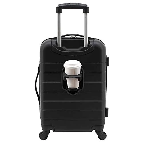 Luggage scales with digital display for accurate weight measurement at homeWrangler Smart Luggage Set with Cup Holder and USB Port, Black, 20-Inch Carry-On