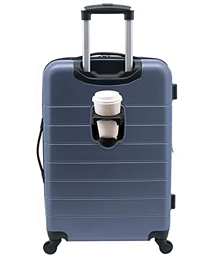Luggage scales with digital display for accurate weight measurement at homeWrangler Smart Luggage Set with Cup Holder and USB Port, Navy Blue, 20-Inch Carry-On