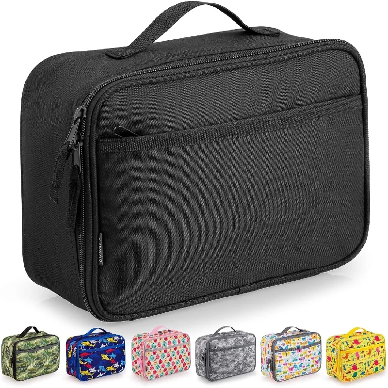 Charging station travel adapters with multiple USB ports for powering devices on the goZulay Kitchen Kids Insulated Lunch Bag with Spacious Compartment and Built-In Handle