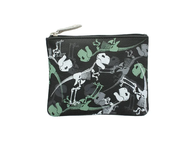 Lightweight money clips for travelMala Leather DINOSAUR Printed Leather Coin Purse With Keyring 4120_11