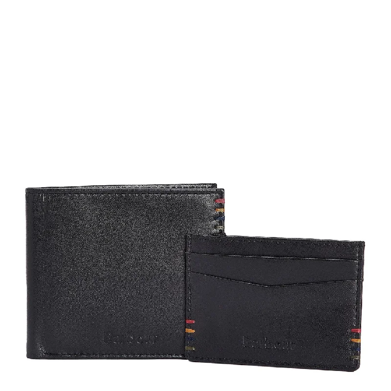 Personalized engraved money clips for menBarbour Cairnwell Wallet And Cardholder Gift Set Black
