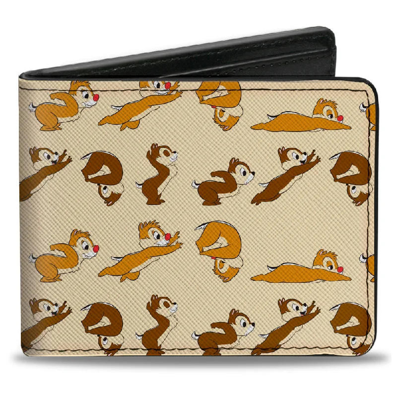 Elegant money clips for weddingsBi-Fold Wallet - Chip n' Dale Action Poses Beige