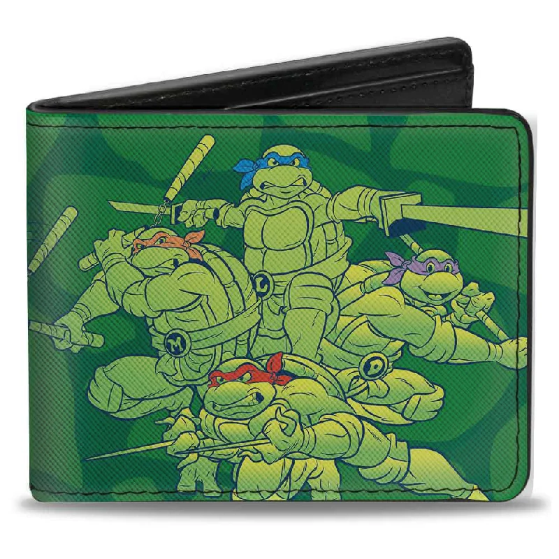 Lightweight money clips for travelBi-Fold Wallet - Classic Teenage Mutant Ninja Turtles Battle Pose Turtle Shell Green Lightweight money clips for travelBi-Fold Wallet - Classic Teenage Mutant Ninja Turtles Battle Pose Turtle Shell Green