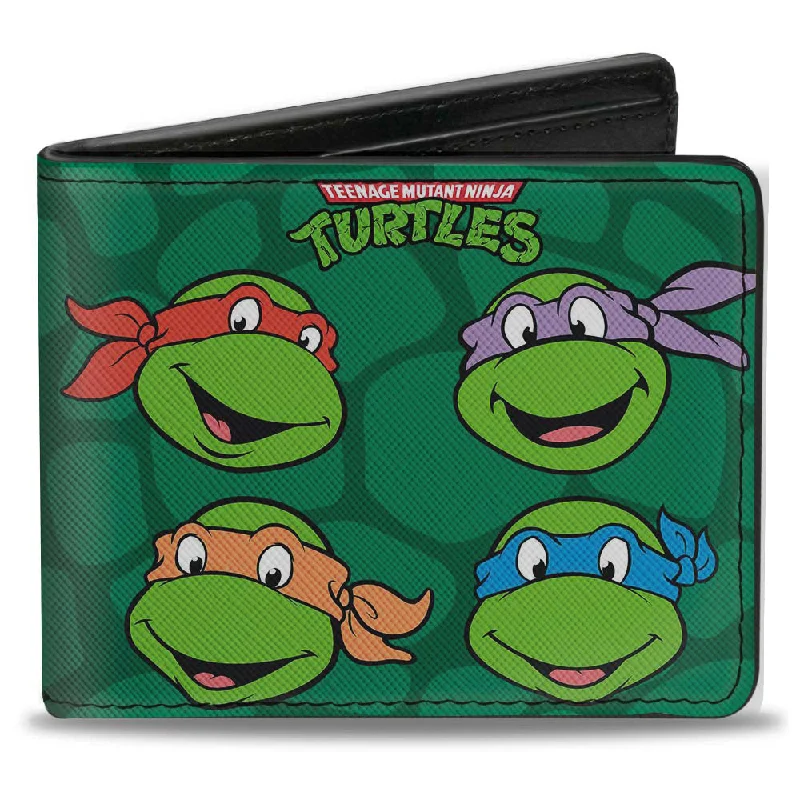 Money clips for women with sleek designsBi-Fold Wallet - Classic TEENAGE MUTANT NINJA TURTLES Group Faces + Pose Turtle Shell Black Green Money clips for women with sleek designsBi-Fold Wallet - Classic TEENAGE MUTANT NINJA TURTLES Group Faces + Pose Turtle Shell Black Green