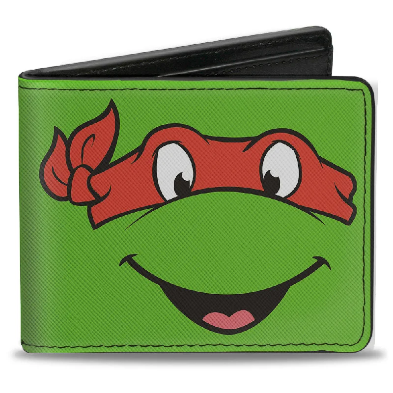 Money clips with magnetic closureBi-Fold Wallet - Classic TMNT Raphael Face CLOSE-UP Green Red Money clips with magnetic closureBi-Fold Wallet - Classic TMNT Raphael Face CLOSE-UP Green Red