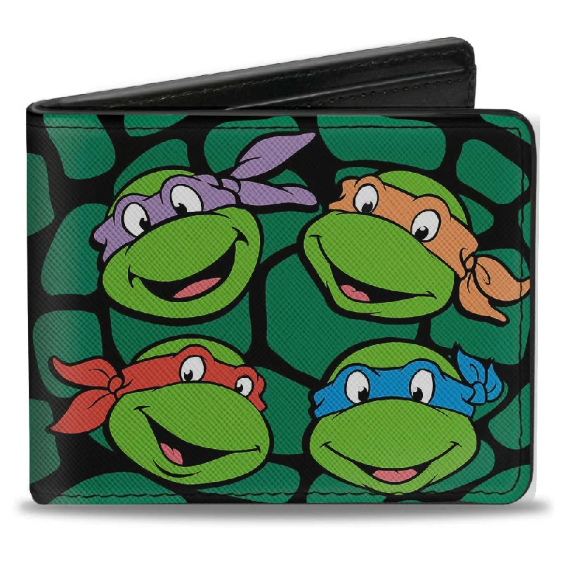 Vintage-style money clips for collectorsBi-Fold Wallet - Classic TMNT Turtle Faces Black Green Turtle Shell Vintage-style money clips for collectorsBi-Fold Wallet - Classic TMNT Turtle Faces Black Green Turtle Shell