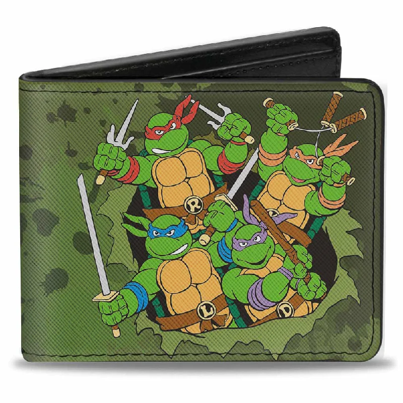 Money clips for women with sleek designsBi-Fold Wallet - Classic TMNT Turtles Battle Pose9 + TEENAGE MUTANT NINJA TURTLES Logo Splatter Greens Money clips for women with sleek designsBi-Fold Wallet - Classic TMNT Turtles Battle Pose9 + TEENAGE MUTANT NINJA TURTLES Logo Splatter Greens
