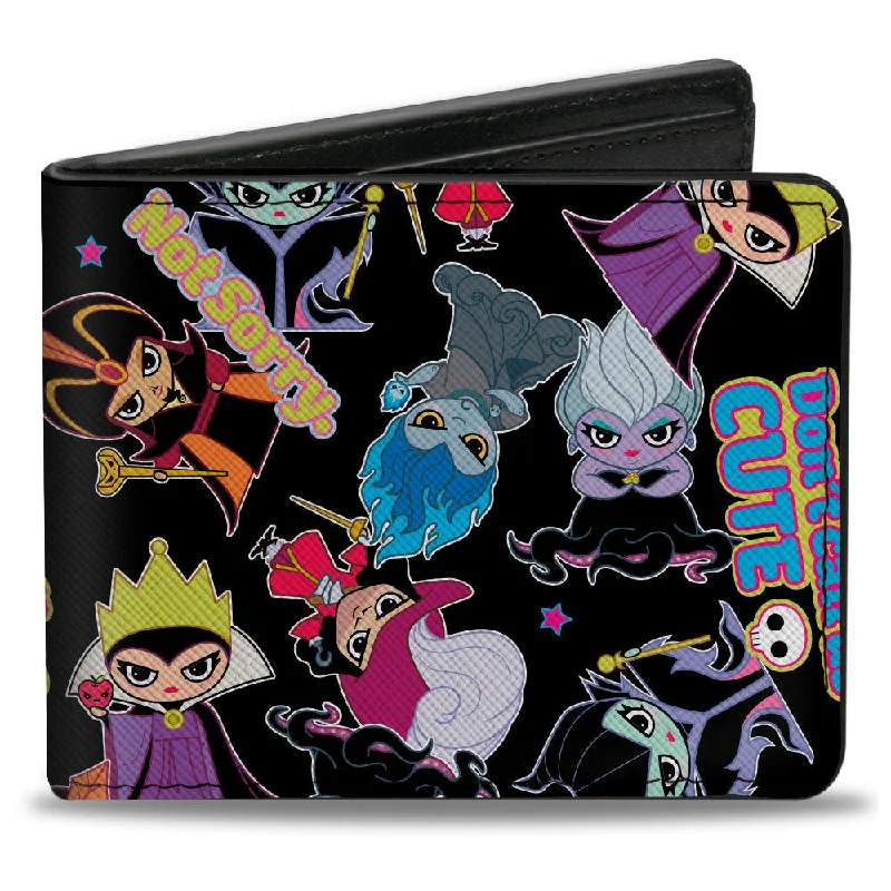 Top-rated money clips for everyday useBi-Fold Wallet - Disney Chibi 6-Villains DON'T CALL US CUTE Collage Black