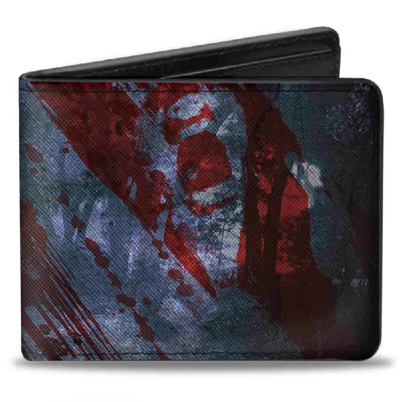 Luxury leather money clips with card slotsBi-Fold Wallet - FRIDAY THE 13th Logo Jason Machete Pose Blood Splatter Grays Reds Black Luxury leather money clips with card slotsBi-Fold Wallet - FRIDAY THE 13th Logo Jason Machete Pose Blood Splatter Grays Reds Black