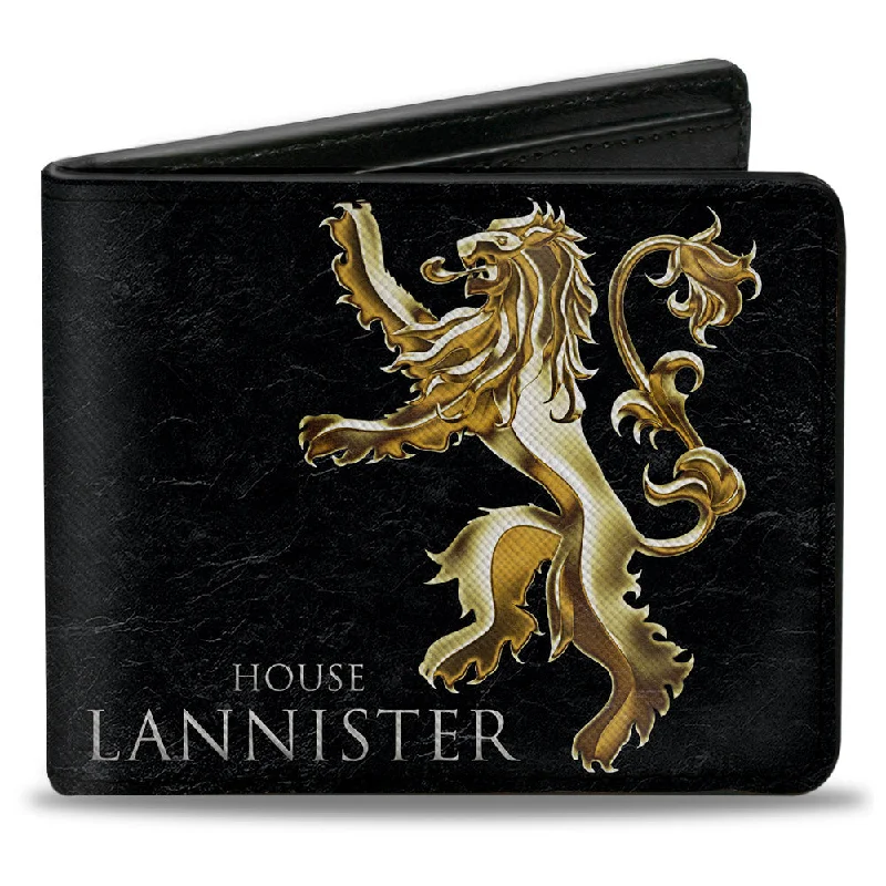 Money clips with RFID protectionBi-Fold Wallet - Game of Thrones HOUSE LANNISTER Rampant Lion Sigil Black Golds