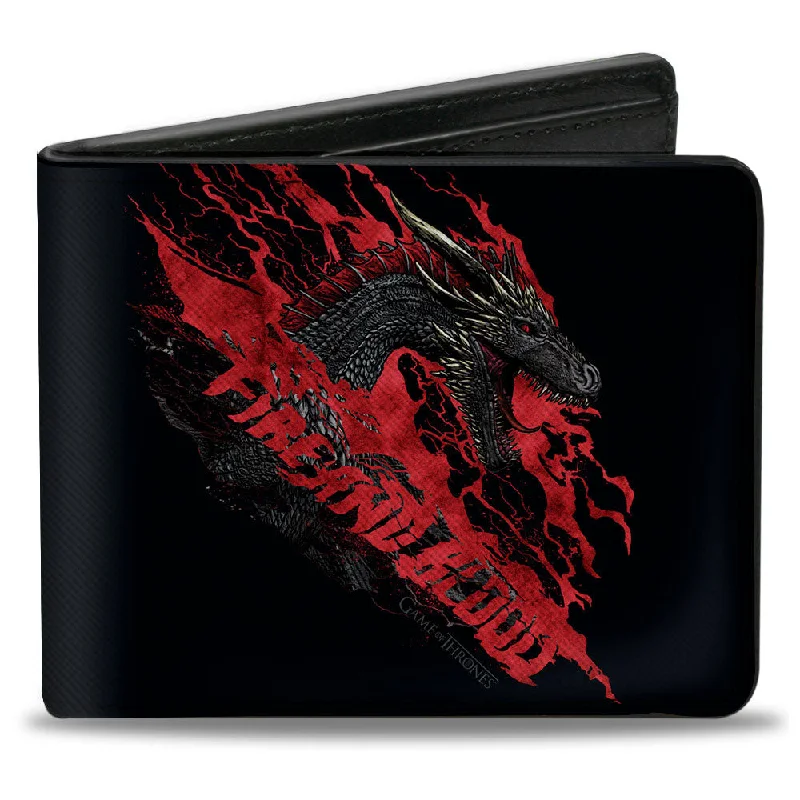 Money clips with RFID protectionBi-Fold Wallet - Game of Thrones The Dragon Awakens FIRE AND BLOOD Black/Red/Grays