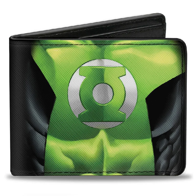Slim money clips for minimalist walletsBi-Fold Wallet - Green Lantern Chest Logo