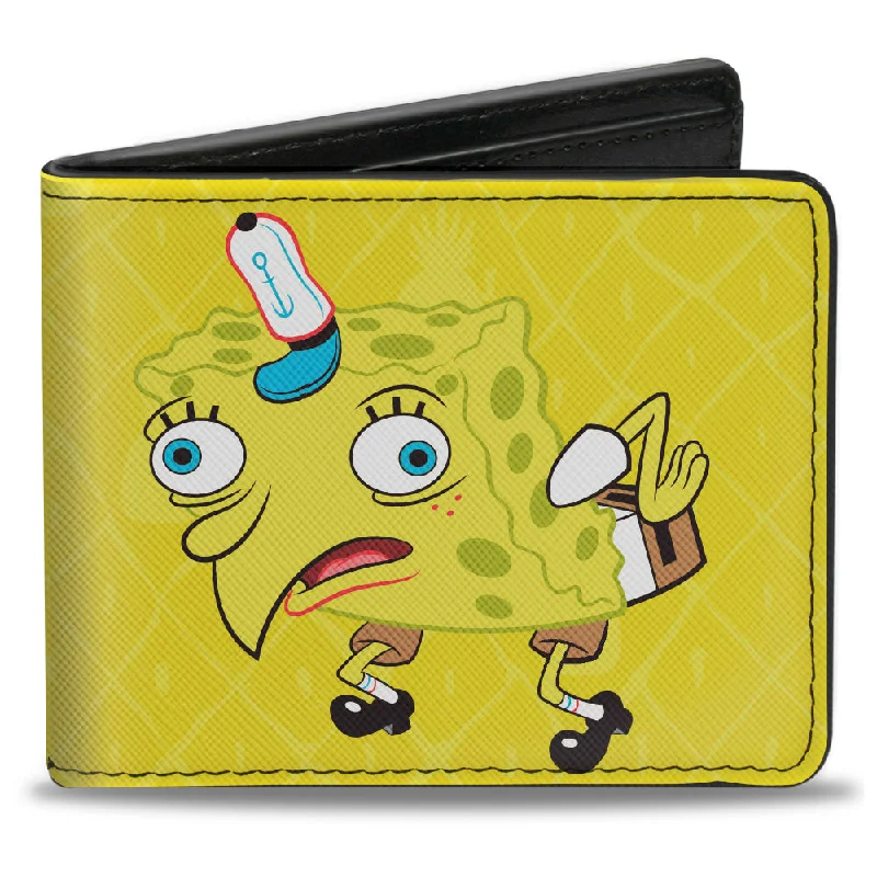 Personalized engraved money clips for menBi-Fold Wallet - Mocking SpongeBob Pose Pineapple CLOSE-UP Yellows