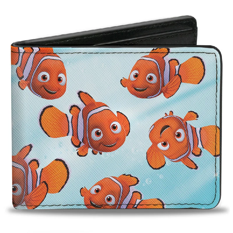 Elegant money clips for weddingsBi-Fold Wallet - Nemo Swimming Bubbles Collage Blues