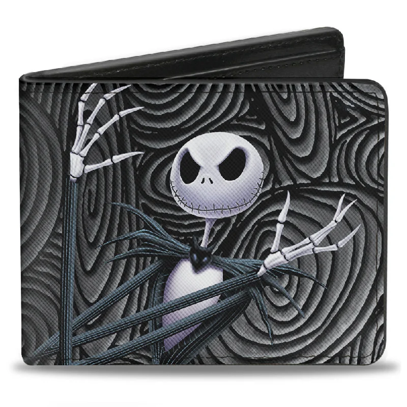 How to choose the right money clipBi-Fold Wallet - Nightmare Before Christmas Jack Arms Crossed Pose + JACK Swirls Black Grays