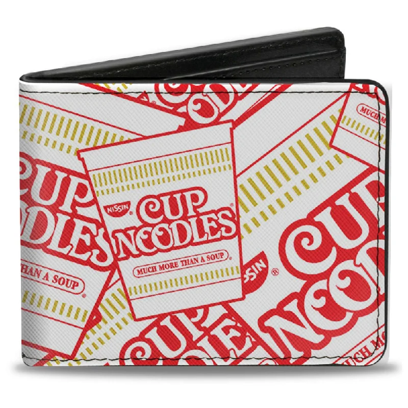 Custom money clips for corporate giftsBi-Fold Wallet - NISSIN CUP NOODLES Cups Stacked White Red Dark Yellow
