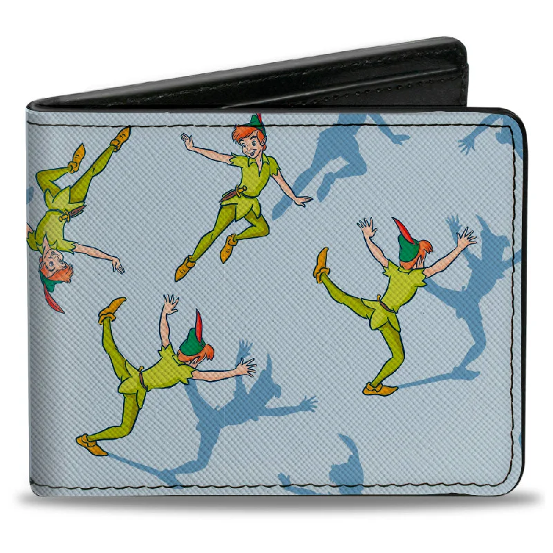 Money clips for women with sleek designsBi-Fold Wallet - Peter Pan Shadow Poses Scattered Blues Money clips for women with sleek designsBi-Fold Wallet - Peter Pan Shadow Poses Scattered Blues