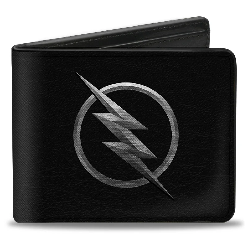 Money clips vs traditional walletsBi-Fold Wallet - Reverse Flash Logo Black Silver Etching